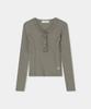 ETRE AU SOMMET Cutting Rib Button Long Sleeve (Mocha)