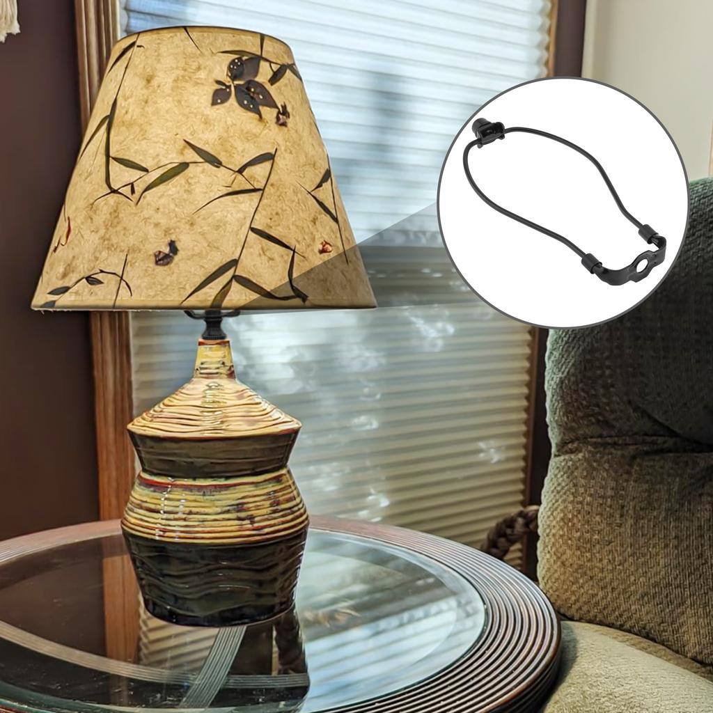 Black Lampshade Harp Holder Bracket with Finial Cap, Anti-Rust Lamp Parts for Table and Floor Lamp
