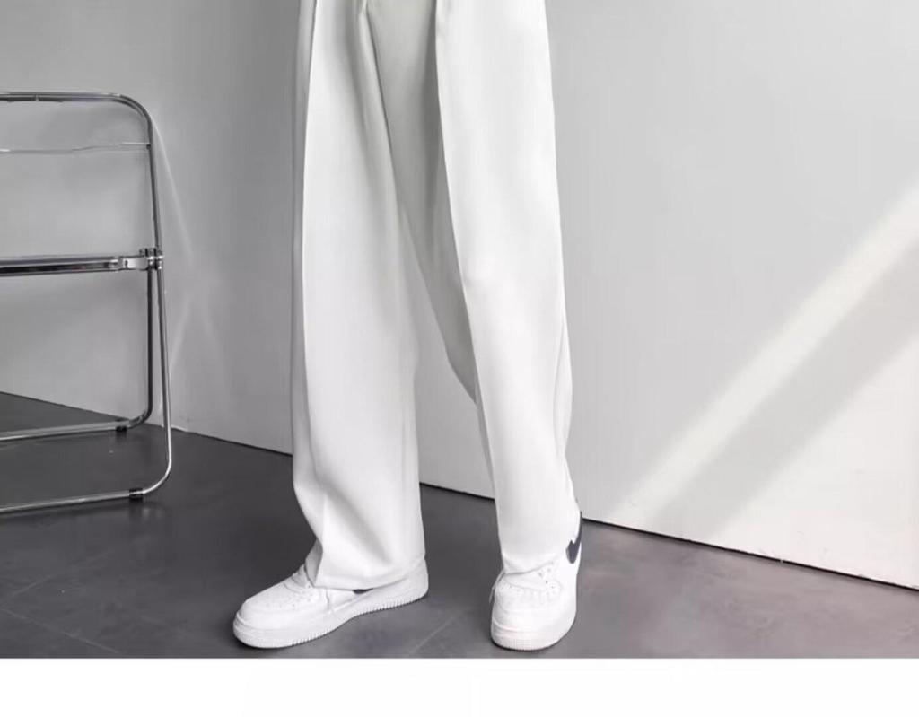 Men's Spring Japanese-Style Casual Black Wide-Leg Trousers 