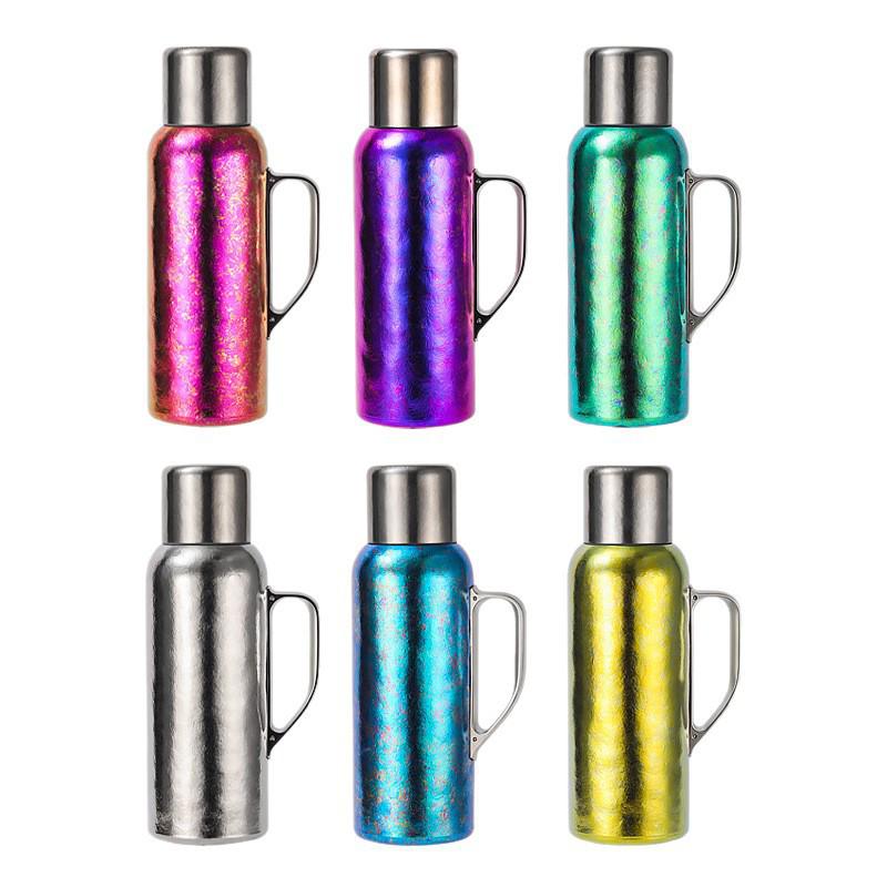 Pure Titanium Thermos Flask with Handle, Thermometer Lid, and Office Tea Brewing Kettle