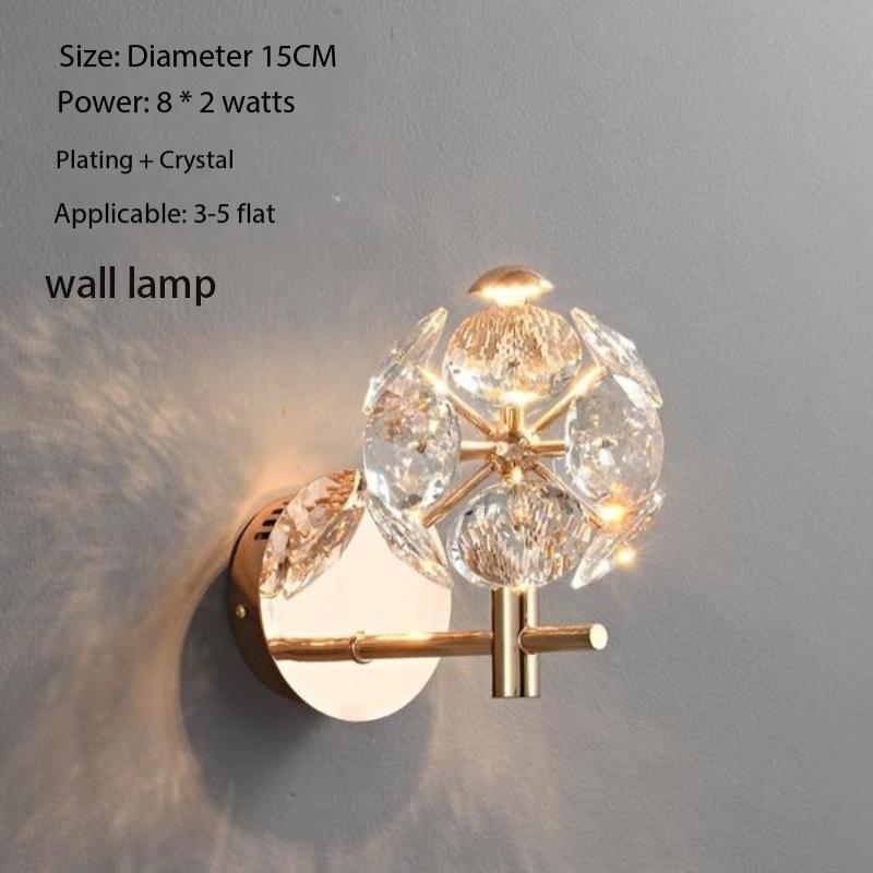 K9 small crystal chandelier bedroom bedside lamp warm atmosphere pendent light luxury crystal wall lamp corridor ceiling lamp