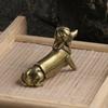 Dackel Messing Haustier Hund Dekorative Figuren Niedliches Tier Schreibtischdekoration Miniaturen Metallfiguren Glückshund Dekoration Zuhause