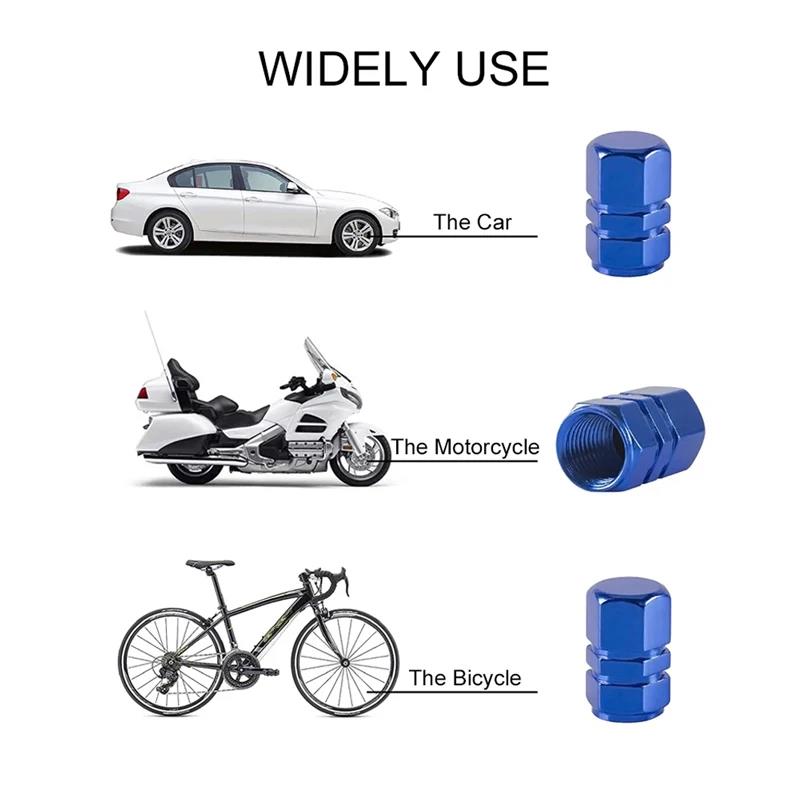 Universal Aluminum Valve Stem Caps 4Pcs Waterproof Dustproof Wheel Hub Covers for Car Motorcycle Truck Accessories Tire Chucks 1