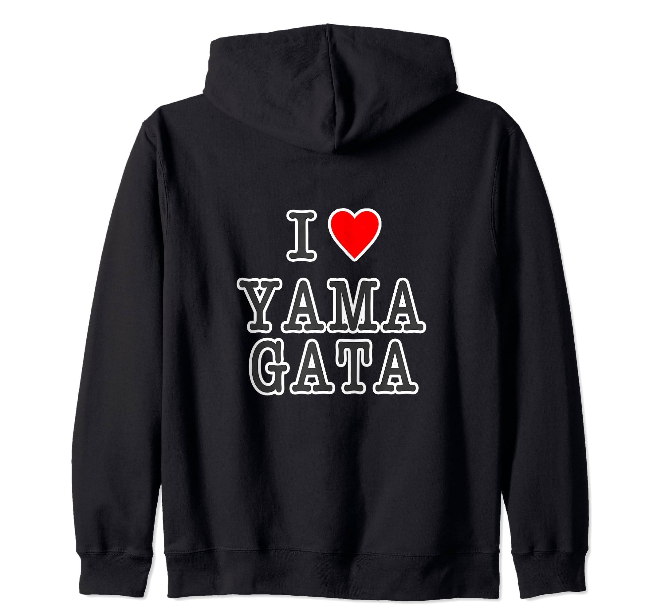 

Back print: I Love Yamagata (Heart) on the back. Local T-shirt, souvenir, gift, English zip-up hoodie.