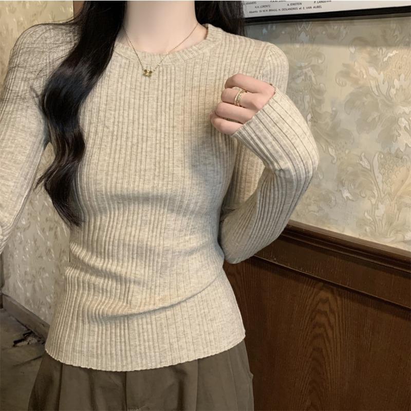 

Stylish design sense pit strip slim temperament Andy velvet versatile knitted sweater women s autumn and winter bottoming sweater L