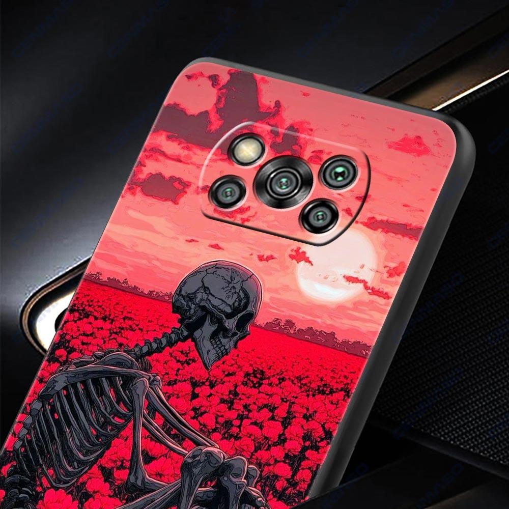 Skeleton Skull Phone Case Cover  for Xiaomi Poco F7 Ultra F6 F5 F4 F3 X6 X5 X4 X3 NFC C51 C55 M4 GT 5G Soft TPU Shell Fundas Bag