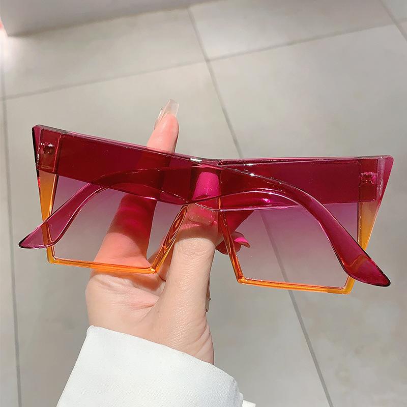 Vintage Big Frame Square Sunglasses Women For Men Luxury Brand Designer Sun Glasses Punk Popular Oversized Double Color Shades