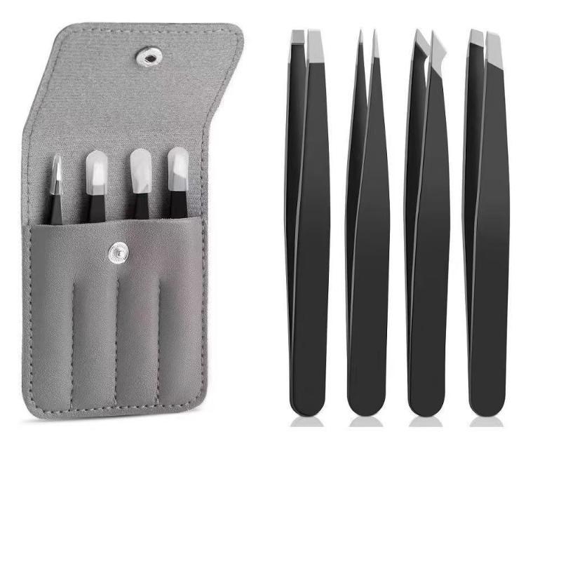 Stainless Steel 1/2/4 Piece Tweezer Set With Precision Tips Non Slip Handle Perfect For Eyebrow Shaping Facial Hair Removal