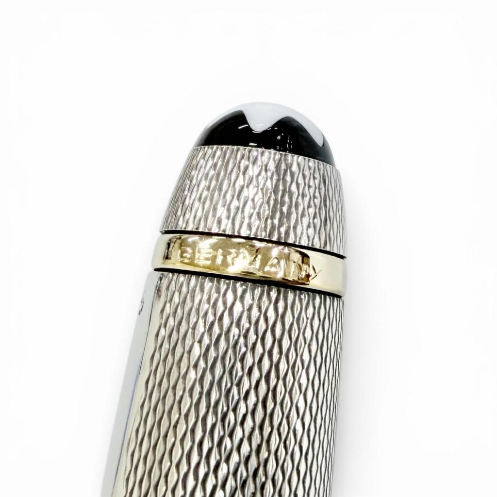 Great MONTBLANC Ballpoint pen Meisterstück Solitaire Barley Silver 925 mens Used