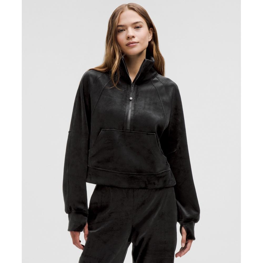 

Lululemon Scuba Oversized Funnel Neck Half Zip Velvet Black XS/S