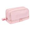 Double Layers Pencil Bag Large Capacity Pencil Case Pen Case Solid Color Pen Bag Pencil Organisers