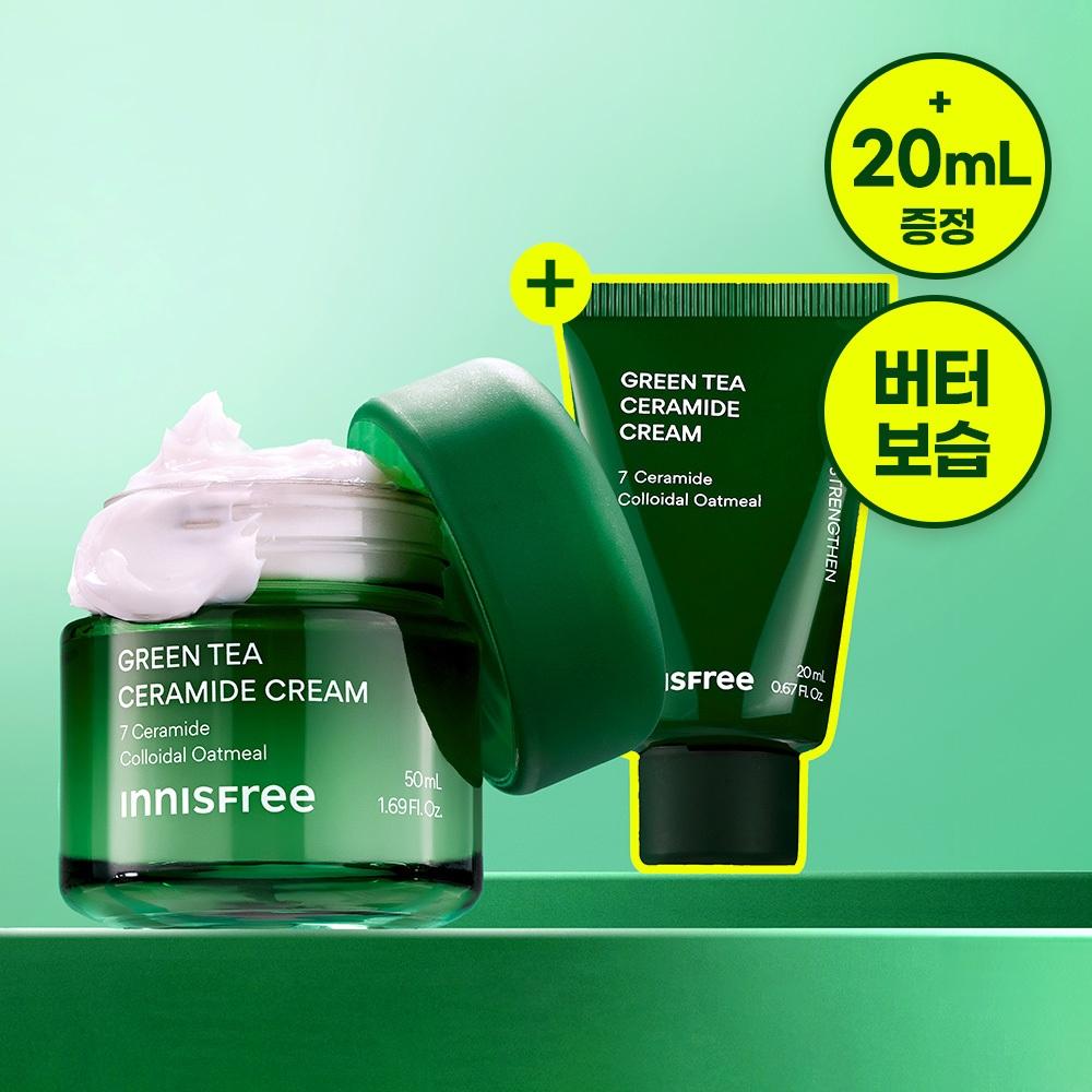 Innisfree Green Tea Ceramide Cream 50ml Plan +20ml Ceramide cream formula (50+20ml)