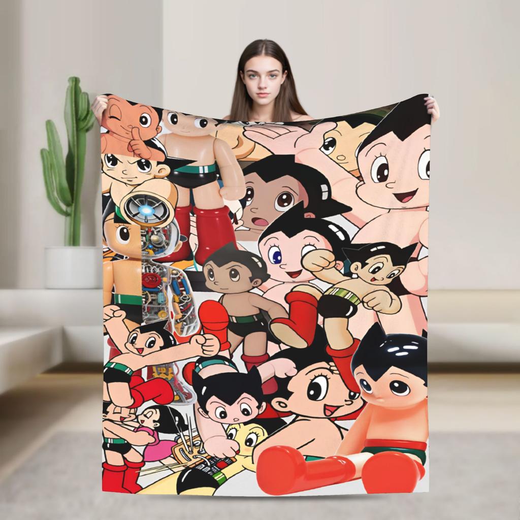 Warm Soft Blanket Picnic Astro Cartoon Boy Bedding Throws Flannel Bedspread For Home Decor Pattern Sofa Bed Cover
