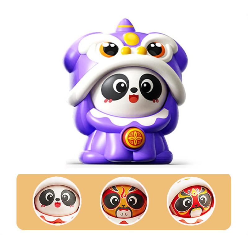 

Chinese-Style Lion Dance Panda Face-Changing Toy Dolls, Pressable Funny Face Masks, Sichuan Opera Puppets