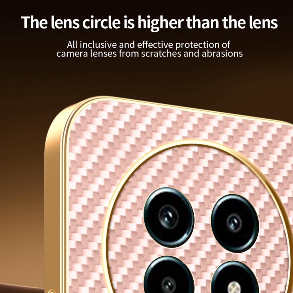 Pour Realme 13 Pro 5G (Global)/13 Pro+ 5G (Global) Coque de Téléphone Texture Fibre de Carbone Électroplaqué TPU Couverture Arrière