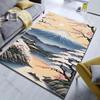 Mount Fuji Sakura Japanese Lake Scene Print Rug Carpets for Bedroom Living Room Sofa Mat Creative Door Mat Cloakroom Home Decor