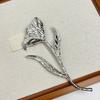 Women Brooch Sparkling Rhinestones Flower Leaf Shape Lapel Pin Suits Coats Bags Scarves Badge Versatile Accessory