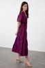 Women's Style Dress Pink Square Neck Maxi Woven Dress with Opening Waist and Back Detail