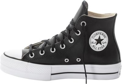 Chuck Taylor All Star Lift Deri Yüksek Topuklu Spor Ayakkabı siyah/siyah/beyaz