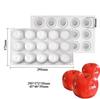 Silicone cake mold, bakeware, dessert mousse, DIY soap candle mold, 15 holes, apple