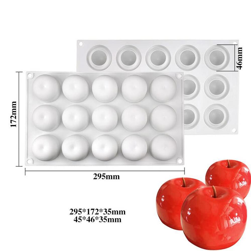 Silicone cake mold, bakeware, dessert mousse, DIY soap candle mold, 15 holes, apple