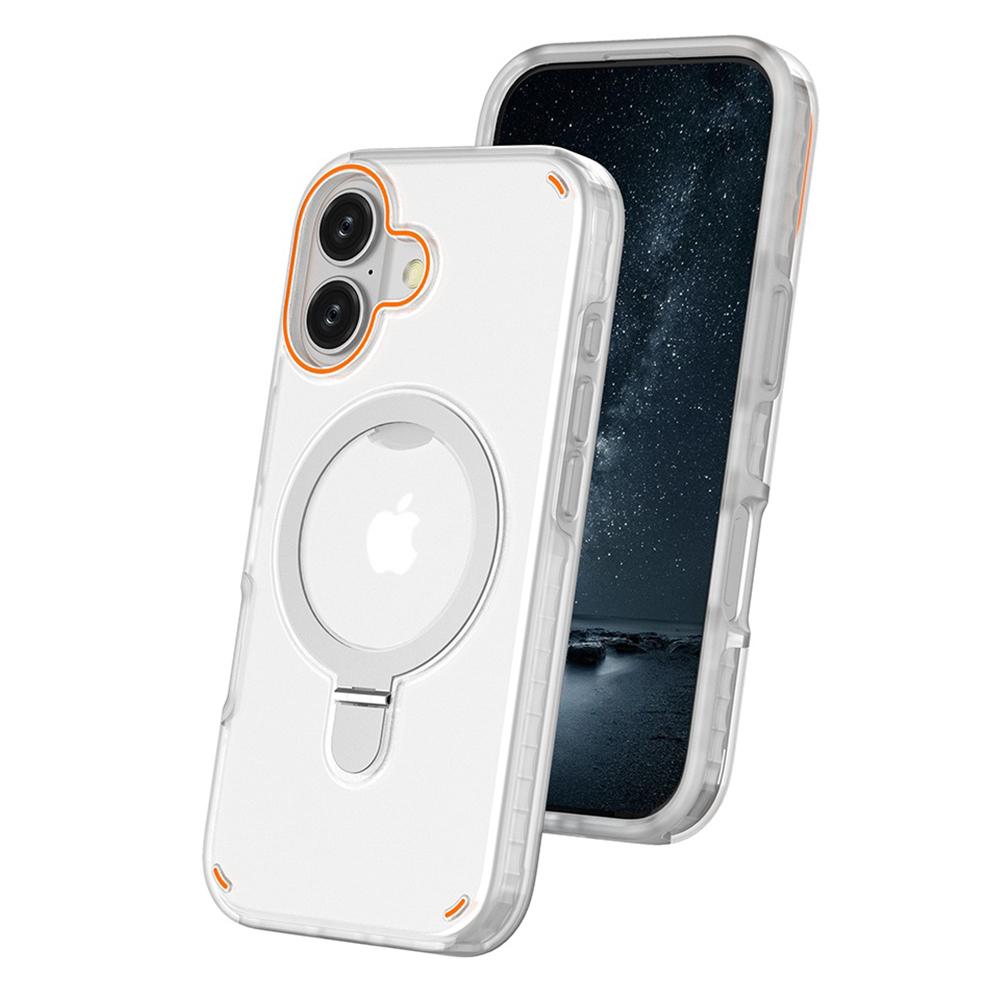 For iPhone 17 Magnetic Case with Kickstand TPU+PC Shockproof Phone Cover