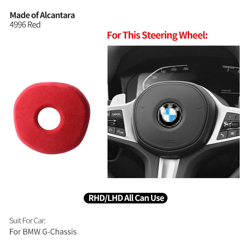 Made of Alcantara For BMW G-Chassis Steering Wheel Panel Cover Boot Trim Anti Scratch Decoration Car Interior Tuning Accessories