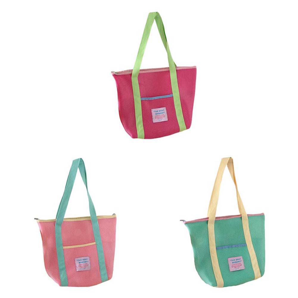 Shoulder Bag Mesh Tote Bag Colored Mesh Handbag Picnic Snack Bag Mesh Shopping Bag Travel