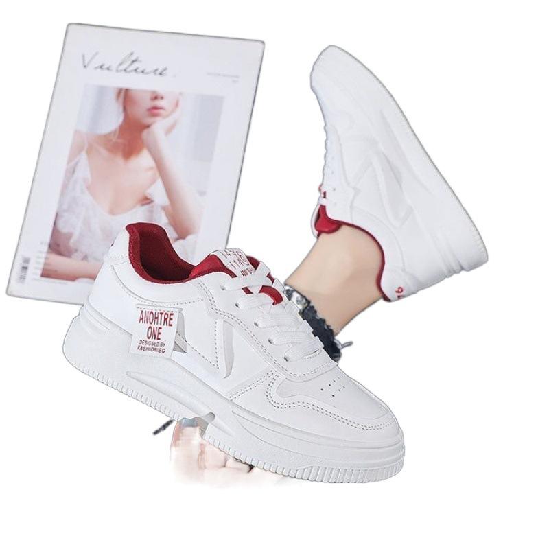 Korean Women Small White Shoes Student Flats Skateboard Shoes Fashion Lace-up Leather Casual Sneakers Ladies Leisure Shoes Mujer