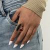 Vintage Inlaid Resin Acrylic Open Ring for Women Elegant Irregular Geometry Adjustable Knuckle Ring Daily Wear Jewelry