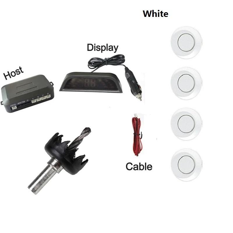 Car Led Parking Sensor Car Parktronic Display Reverse Backup Car Parking Radar Monitor Detector System With 22mm 4 Sensors