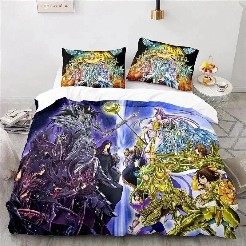Comforter Anime Saint Seiya Lost Canvas Bedding Set 3D Printed Suitable For Bedroom Kids Home Textile