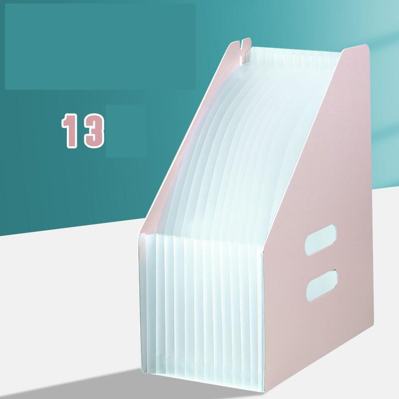 Настольная вертикальная папка наклонная сумка для губ многослойная выдвижная сумка для хранения в стиле органа студенческая экзаменационная сумка для хранения бумаги No index stickers розовый 2493₽