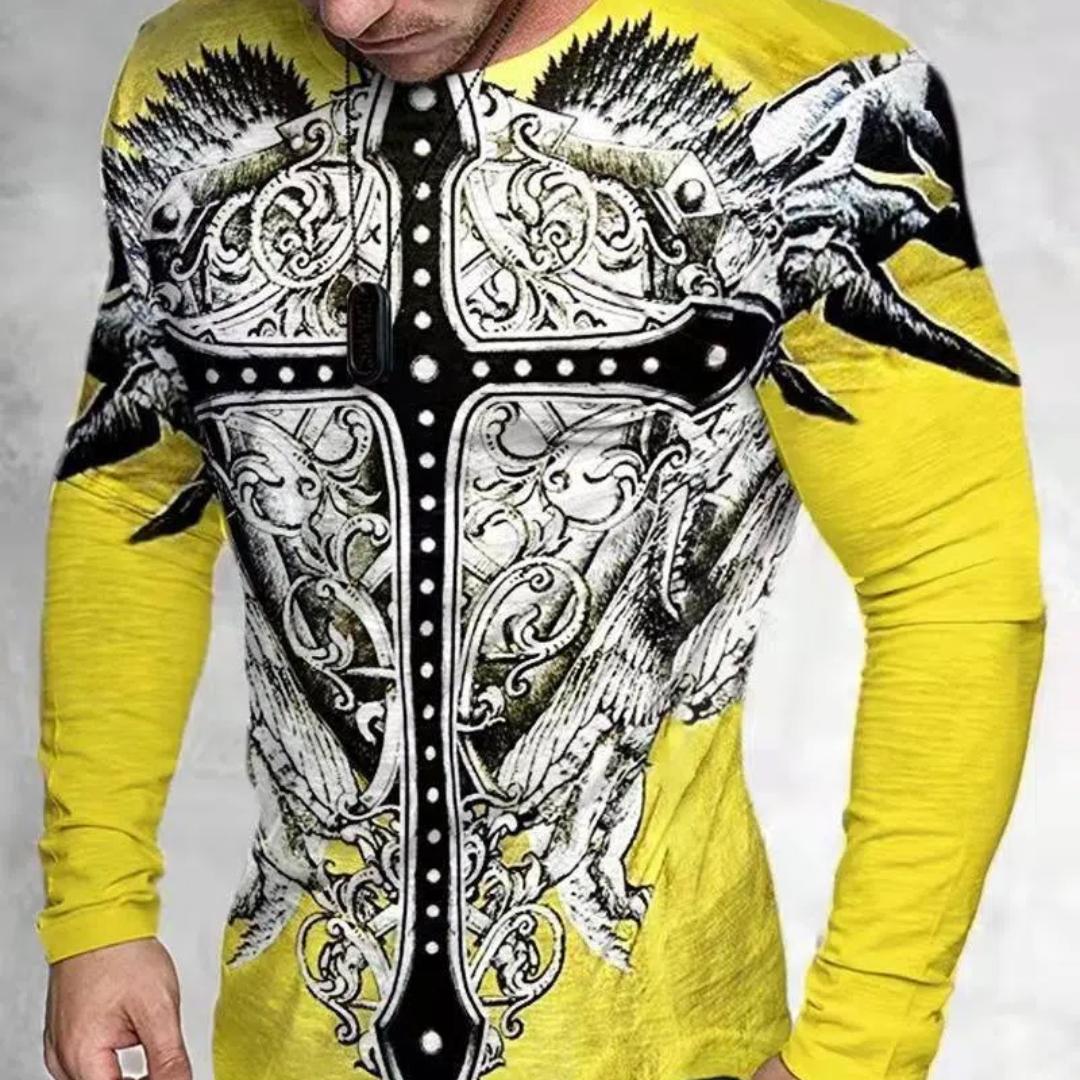 

Fashion Men s clothing Skull graphic t shirts Street men s round neck long sleeved T-shirt Casual trend men s y2k tops tees 2XL