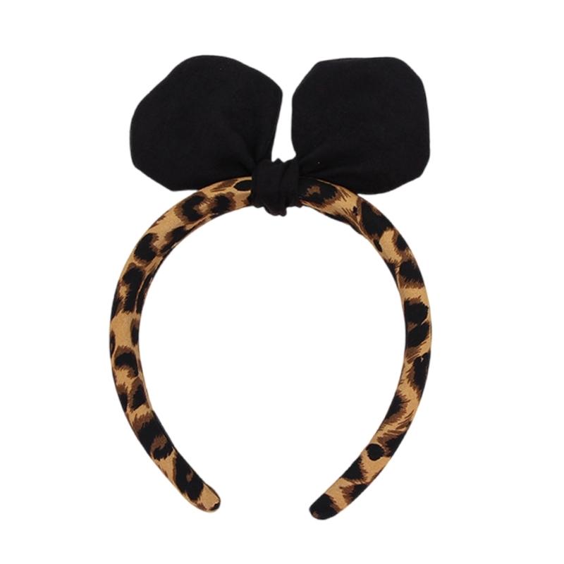 

3D Rabbits Ears Leopard Print Bows Headbands Soft Elastic Hair Accessory Hairband For Women Girls Party Headwear 1