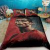 Duvet Cover Set Ronaldo Idol Football Star 3D Printed Quilt Cover for Teens Kids Boys Girls Soft Bed Cover with Zipper