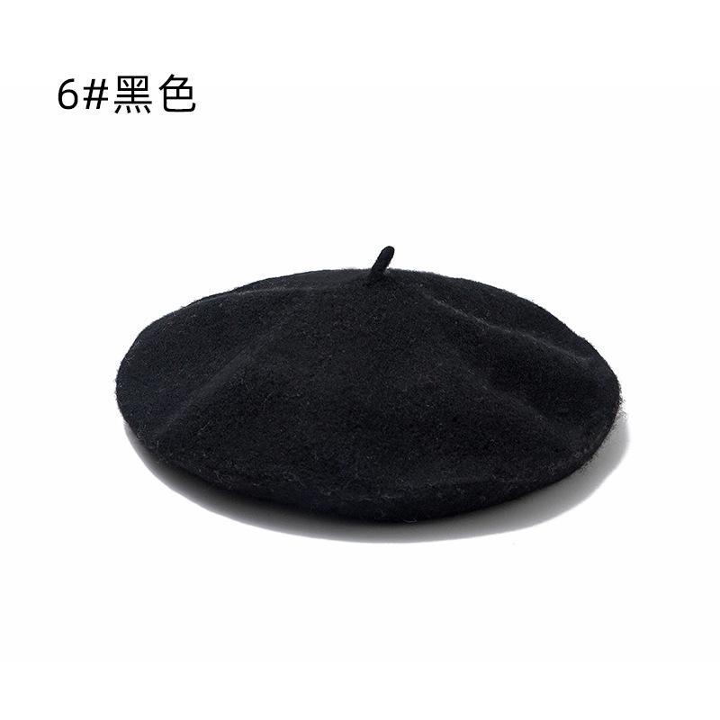 Hat Female Winter Imitation Wool Beret British Autumn and Winter Versatile Knitted Painter Hat Pumpkin Hat