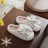 Fashion 2025 Winter New Style Women's Dot Bow Design Cute Indoor Casual Cotton Slippers Soft Soled Comfortable Warm Short Plush Deaggers