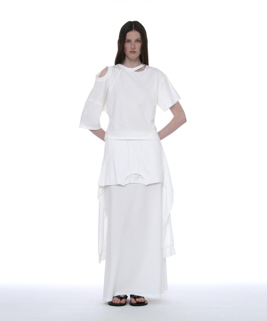 PARTIMENTO WOMEN Two-Way Cutout Deconstructed Top_White