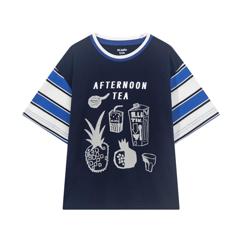 M.Latin Boys  Striped Printed Summer T-Shirt M