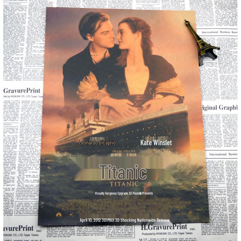 Titanic Retro Kraft Paper Poster for Bedroom or Bar Decor