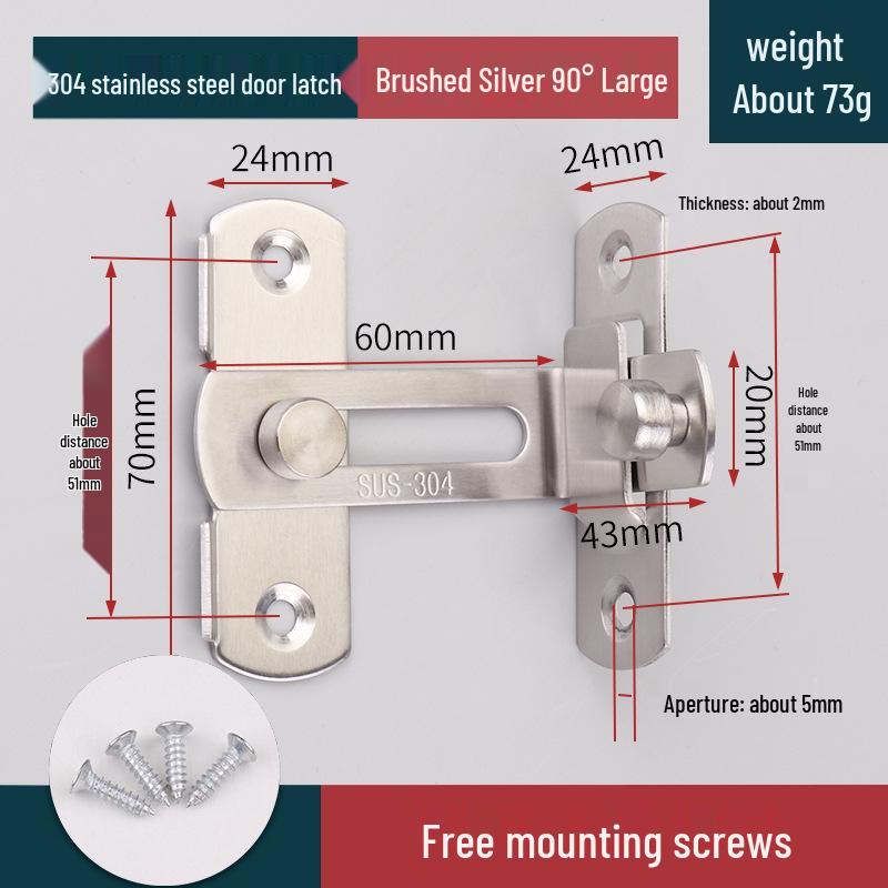 Old-Fashioned No-Drill Sliding Door Latch & Anti-Theft Bolt