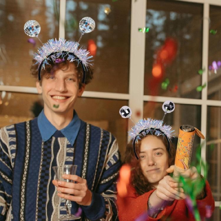 Reflective Mirror Ball Hairband Glittering Party Hair Ornament Cosplay Hairhoop For Concerts Costume Event Celebration