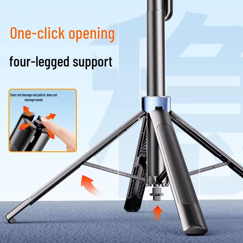 Dual-Camera Anti-Shake Selfie Tripod for Live Streaming and Outdoor Photography