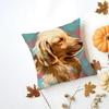 GGolden Retriever Cushion Cover Washable Linen Pillowcase Soft  for Daily Sofa Bed Home Room Decor