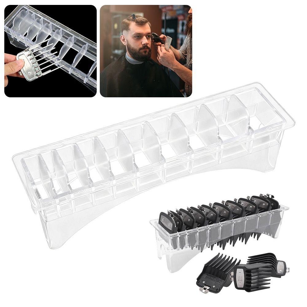 Portable 10 Grid Limit Comb Storage Box Universal Transparent Hair Clipper Organizer Large Capacity Hair Clipper Caliper Box