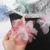 10Pcs 3D Flower Organza Lace Patches Applique For Bridal Wedding Dress Home Gradient Lace Trim Sewing Accessories Room Decora