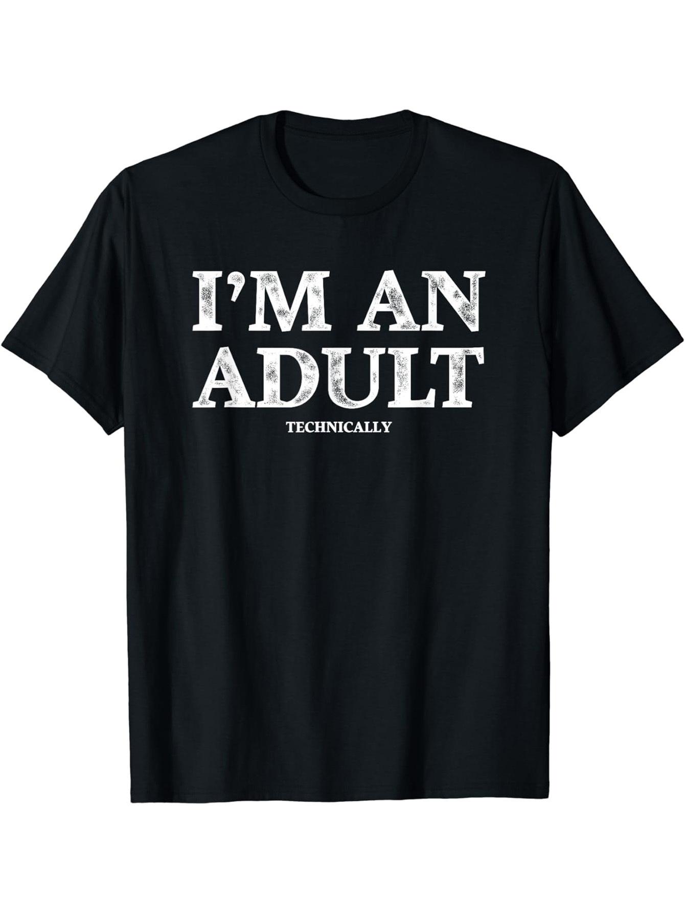 

I m AN ADULT Printed Men s Casual Short Sleeved Round Neck T-shirt Suitable for Summer Outdoor Street T-shirt - Men s Summer ... 5XL різнокольоровий