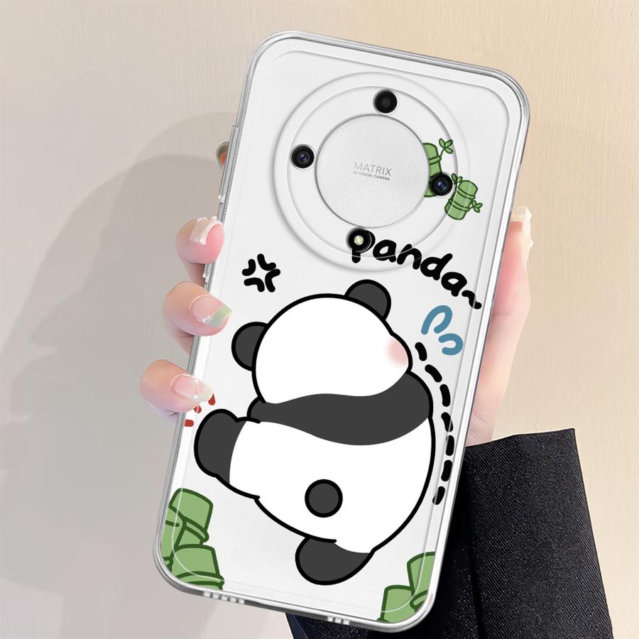 Cute Panda Funny Case for Honor X8a X8 X9b 90 Lite X8b X9a X7b Soft Phone Cover