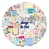 50pcs Suitcase Stickers Waterproof Stickers Scooter Computer Tablet Cartoon Decoration